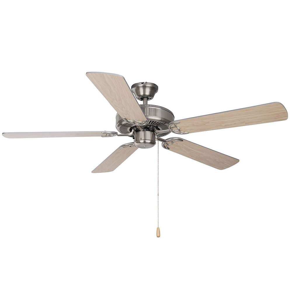 Maxim Lighting 52" Ceiling Fan in Satin Nickel with Silver/Maple Blades