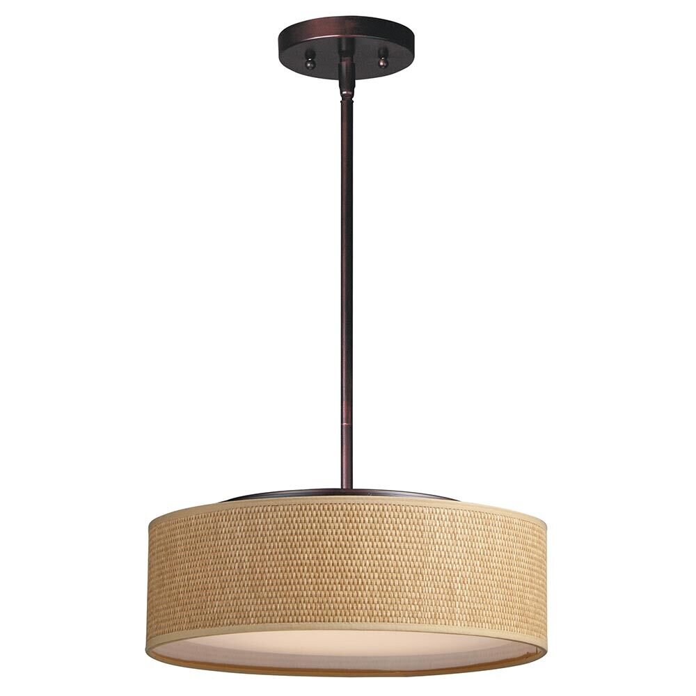 Maxim Lighting 16" Wide LED Pendant in Oil Rubbed Bronze and Grass Cloth