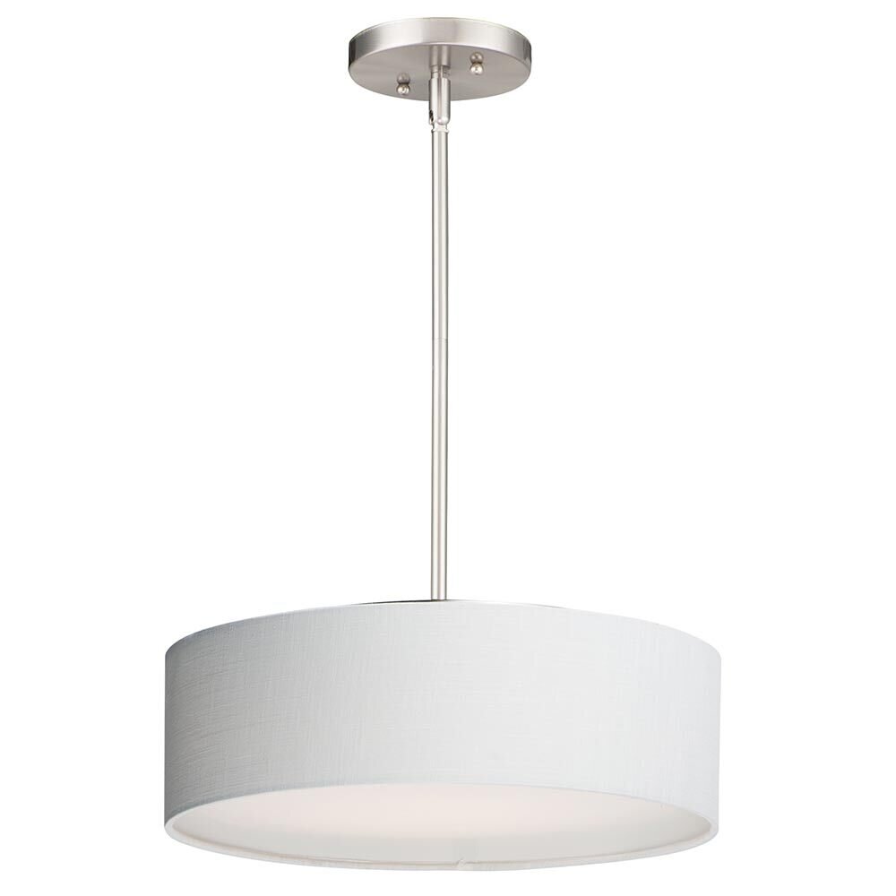Maxim Lighting 16" Wide LED Pendant in Satin Nickel and White Linen