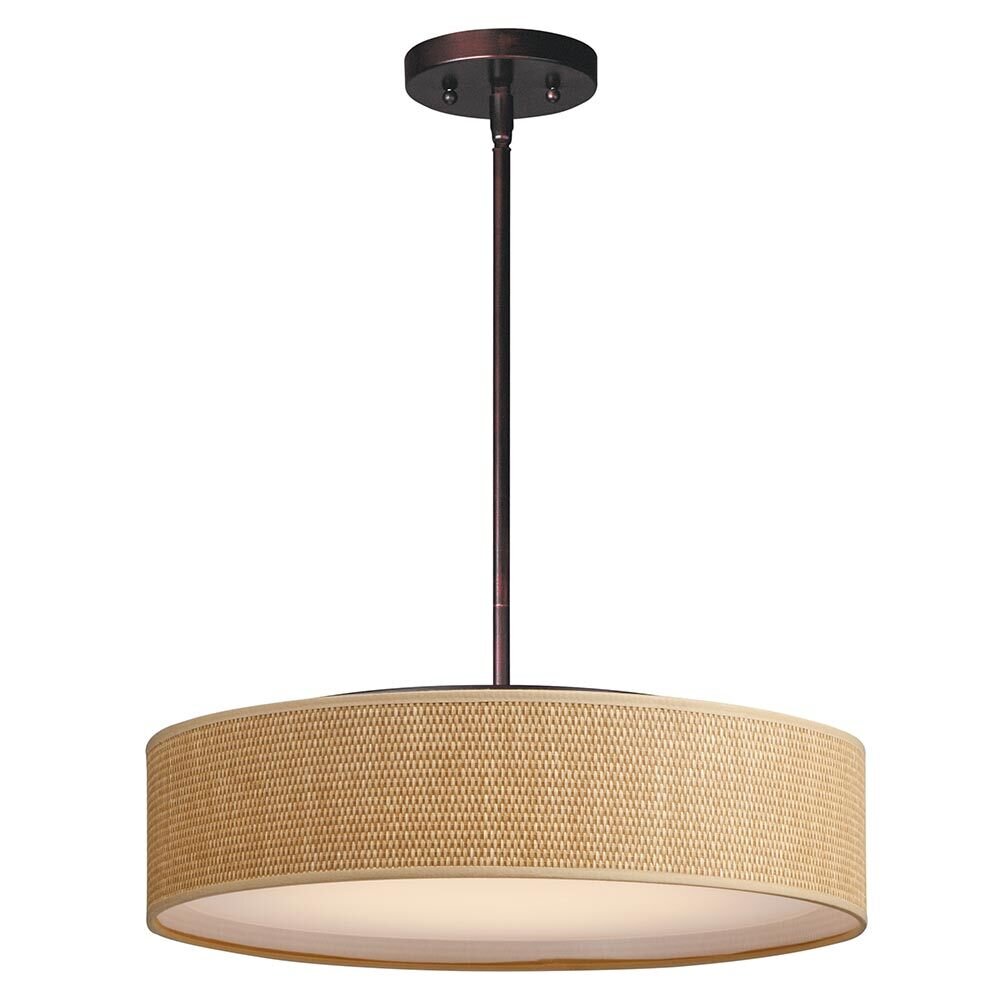 Maxim Lighting 20" Wide LED Pendant in Oil Rubbed Bronze and Grass Cloth