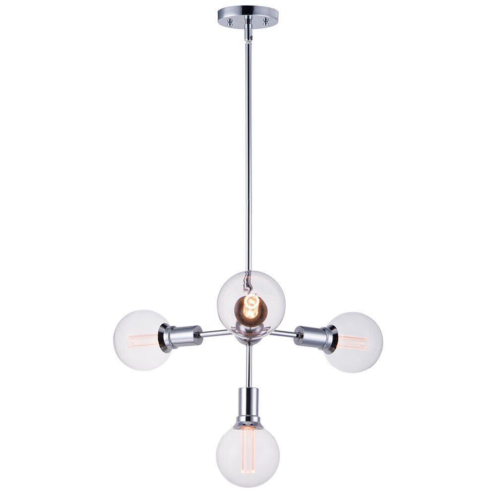 Maxim Lighting 4-Light Pendant with G40 CL LED Bulbs in Polished Chrome