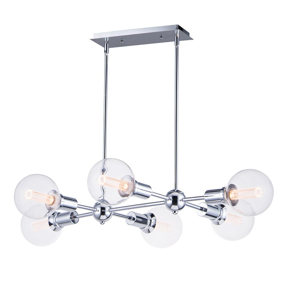 Maxim Lighting 6-Light Pendant with G40 CL LED Bulbs in Polished Chrome