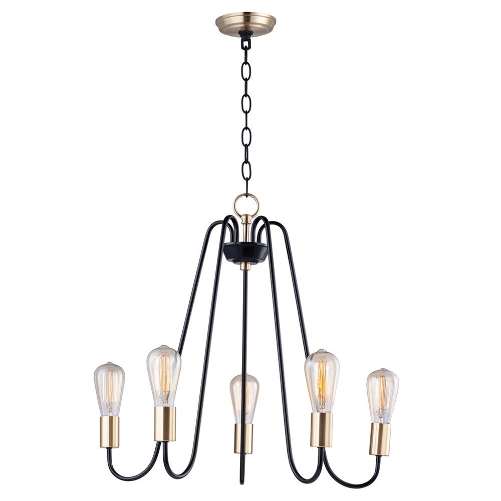 Maxim Lighting 5-Light Chandelier in Oil Rubbed Bronze And Antique Brass