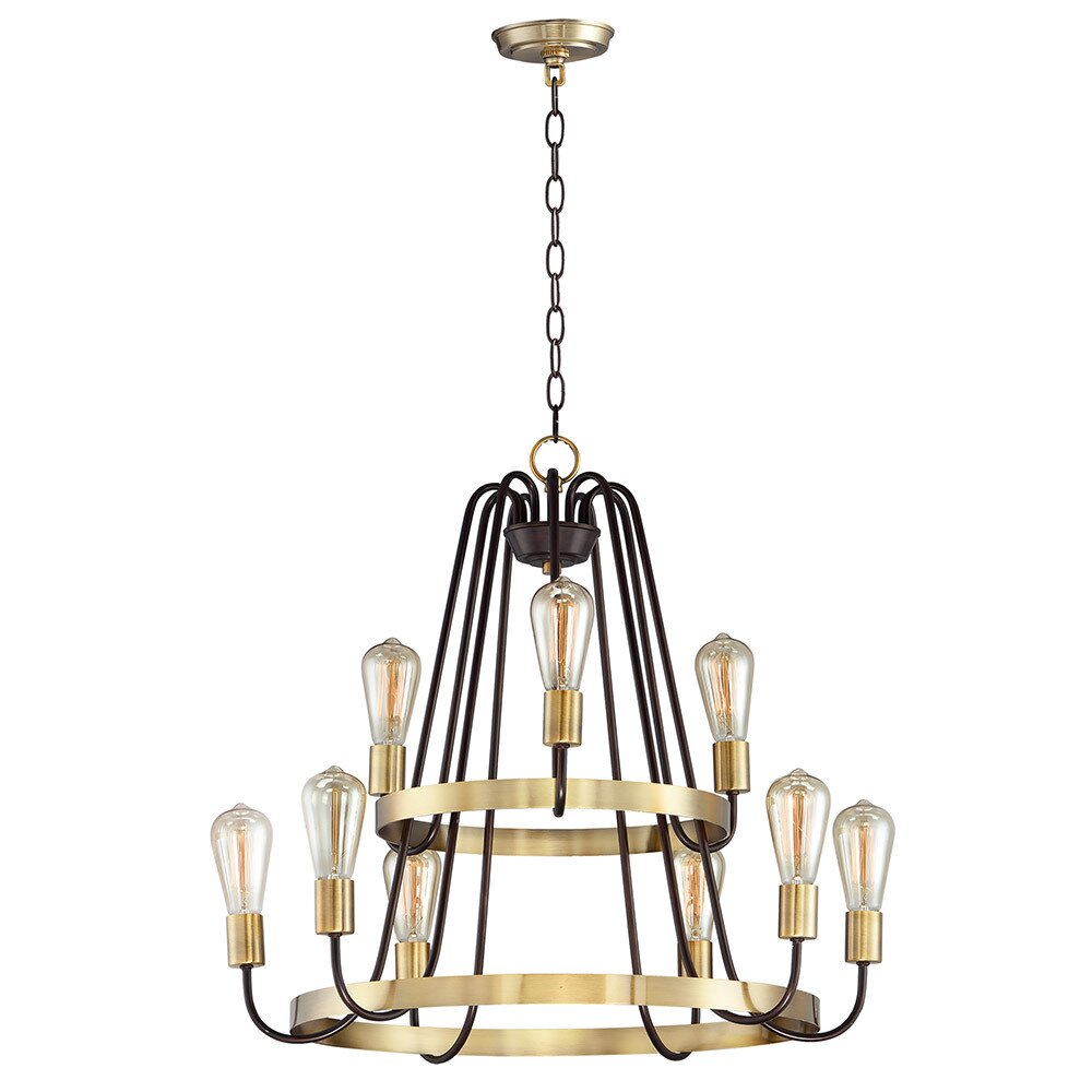 Maxim Lighting 9-Light Chandelier in Oil Rubbed Bronze And Antique Brass
