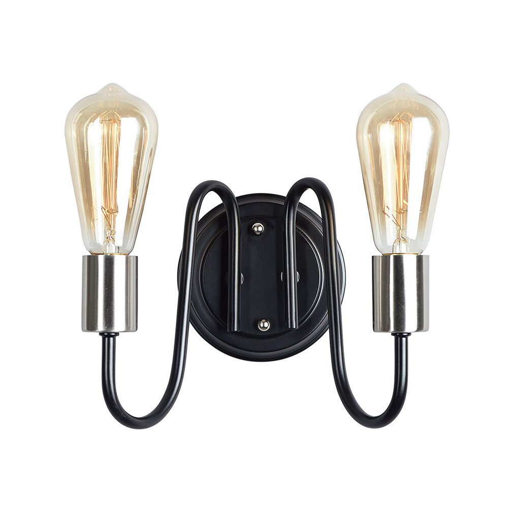Maxim Lighting 2-Light Wall Sconce in Satin Nickel with Black