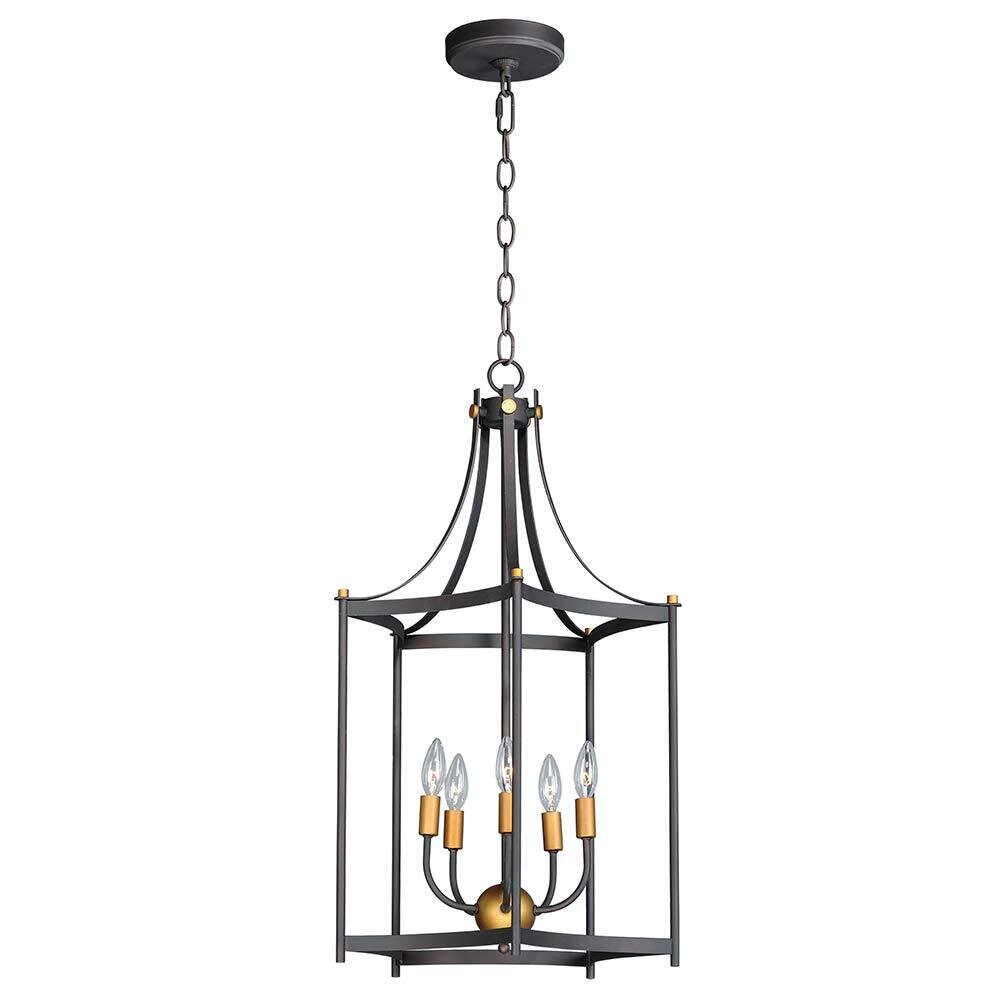 Maxim Lighting 5-Light Pendant in Oil Rubbed Bronze And Antique Brass
