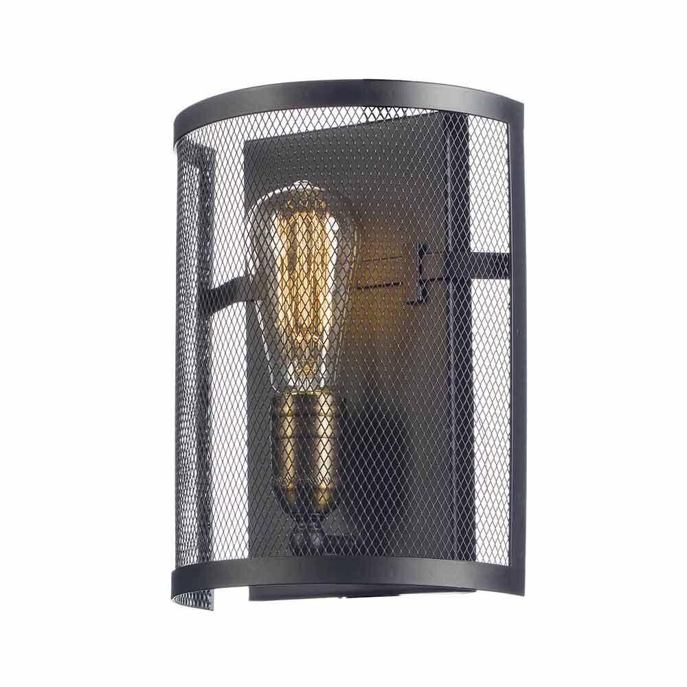 Maxim Lighting 1-Light Wall Sconce with Bulbs in Black with Natural Aged Brass