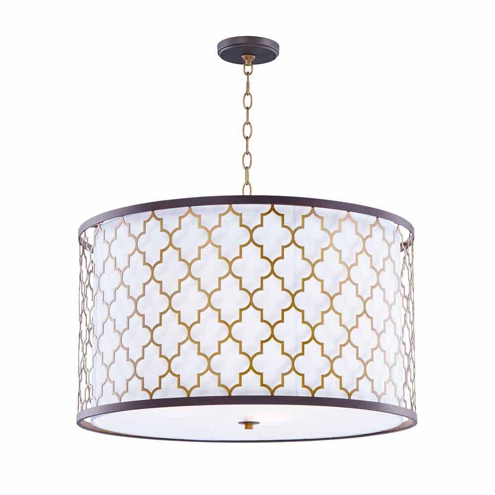 Maxim Lighting 4-Light Pendant in Oil Rubbed Bronze And Antique Brass