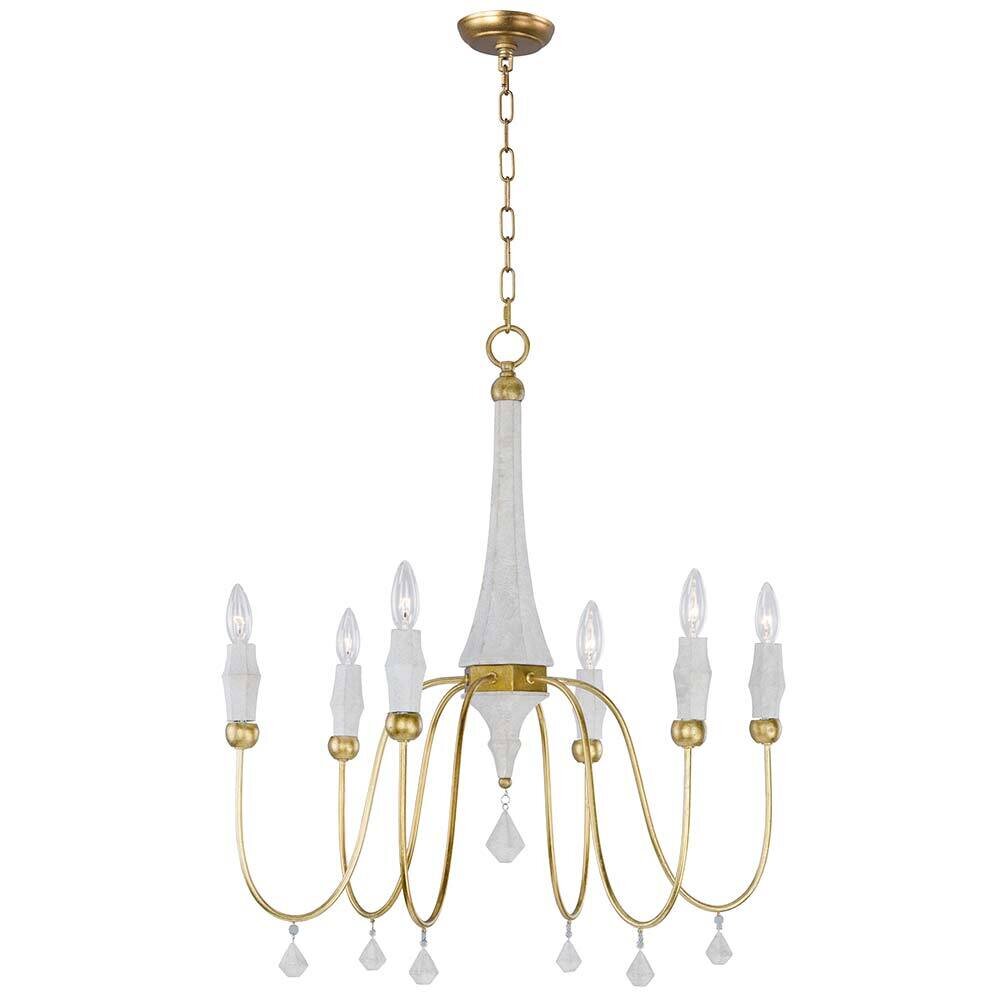 Maxim Lighting 6-Light Chandelier in Claystone with Gold Leaf