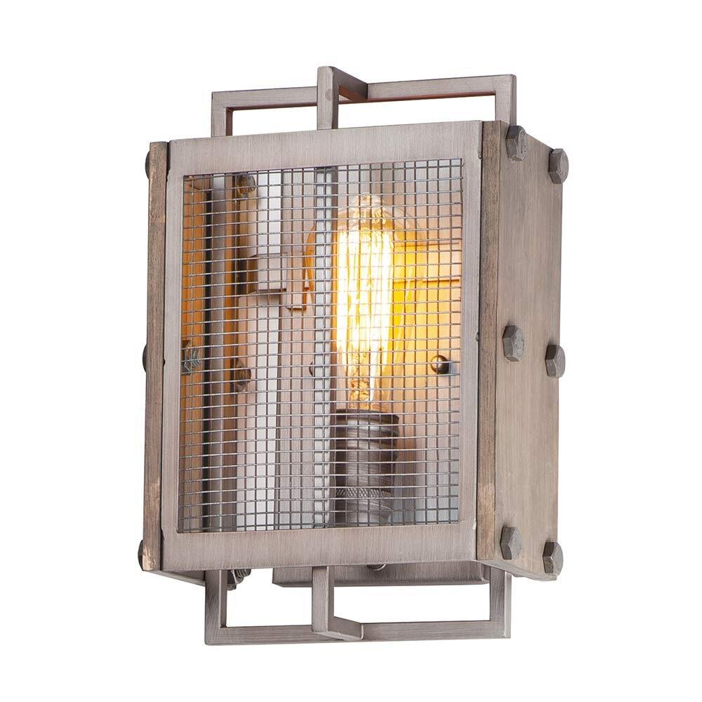 Maxim Lighting 1-Light Wall Sconce in Barn Wood with Weathered Zinc