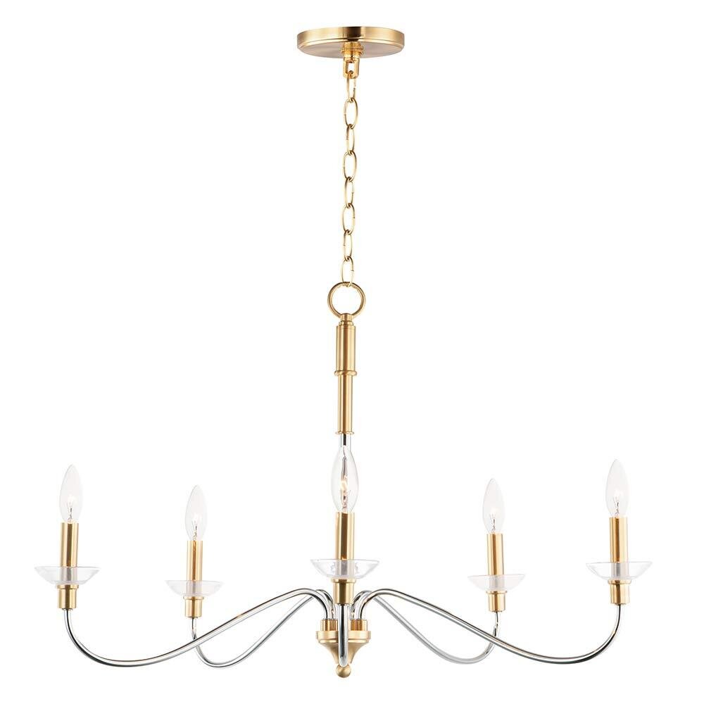 Maxim Lighting 5-Light Chandelier in Polished Chrome and Satin Brass