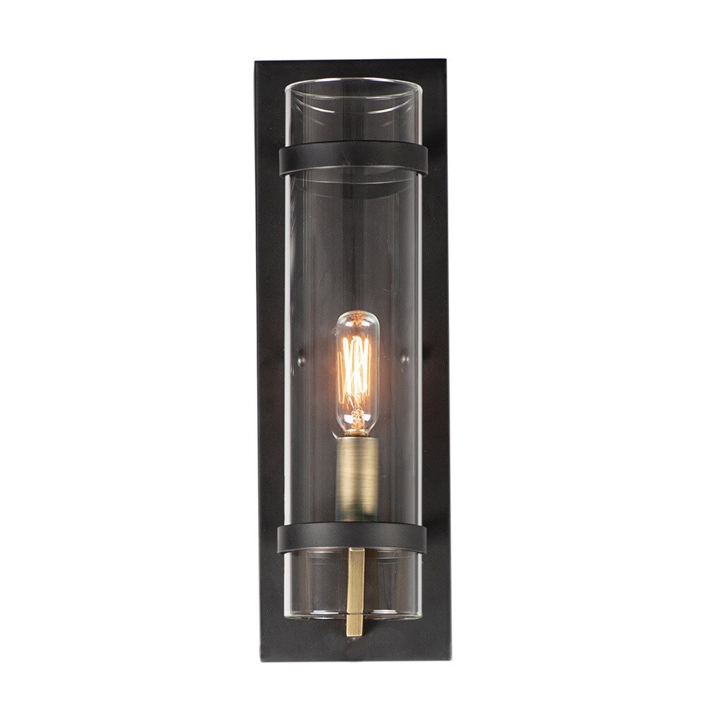 Maxim Lighting 1-Light Wall Sconce in Black with Antique Brass