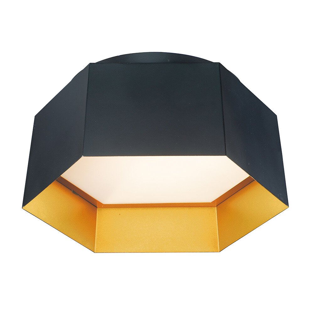 Maxim Lighting 1-Light LED Flush Mount in Black And Gold