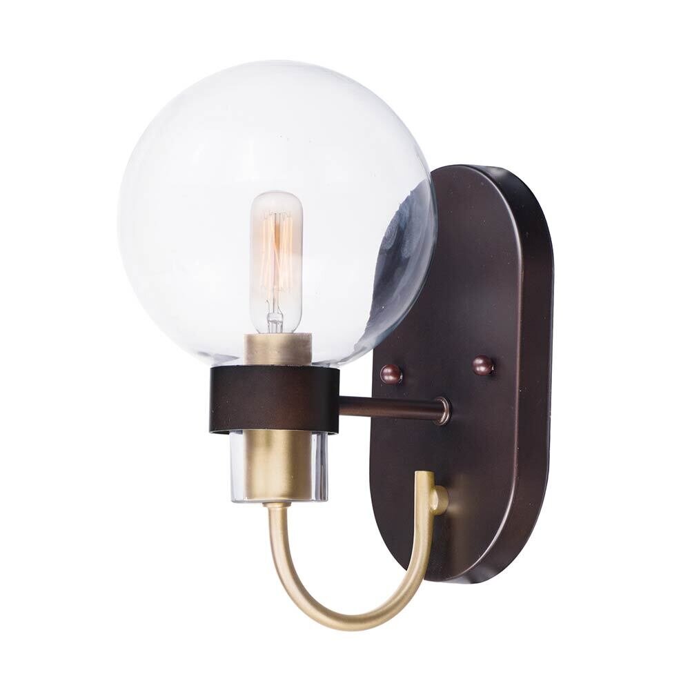 Maxim Lighting 1-Light Wall Sconce in Bronze with Satin Brass
