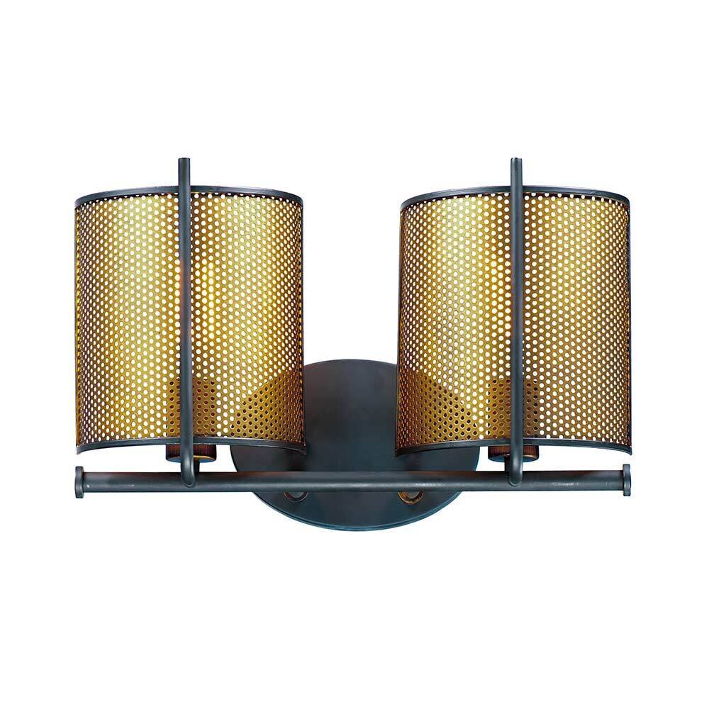 Maxim Lighting 2-Light Wall Sconce in Oil Rubbed Bronze And Antique Brass