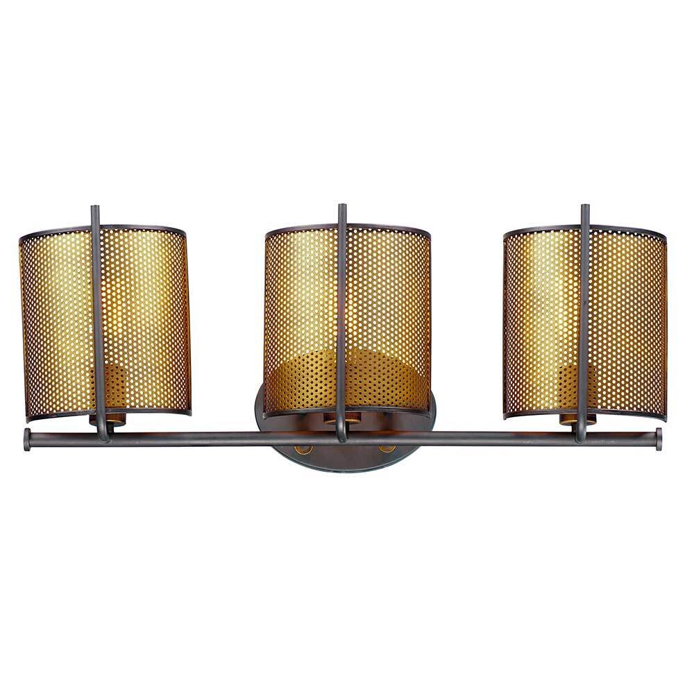 Maxim Lighting 3-Light Wall Sconce in Oil Rubbed Bronze And Antique Brass