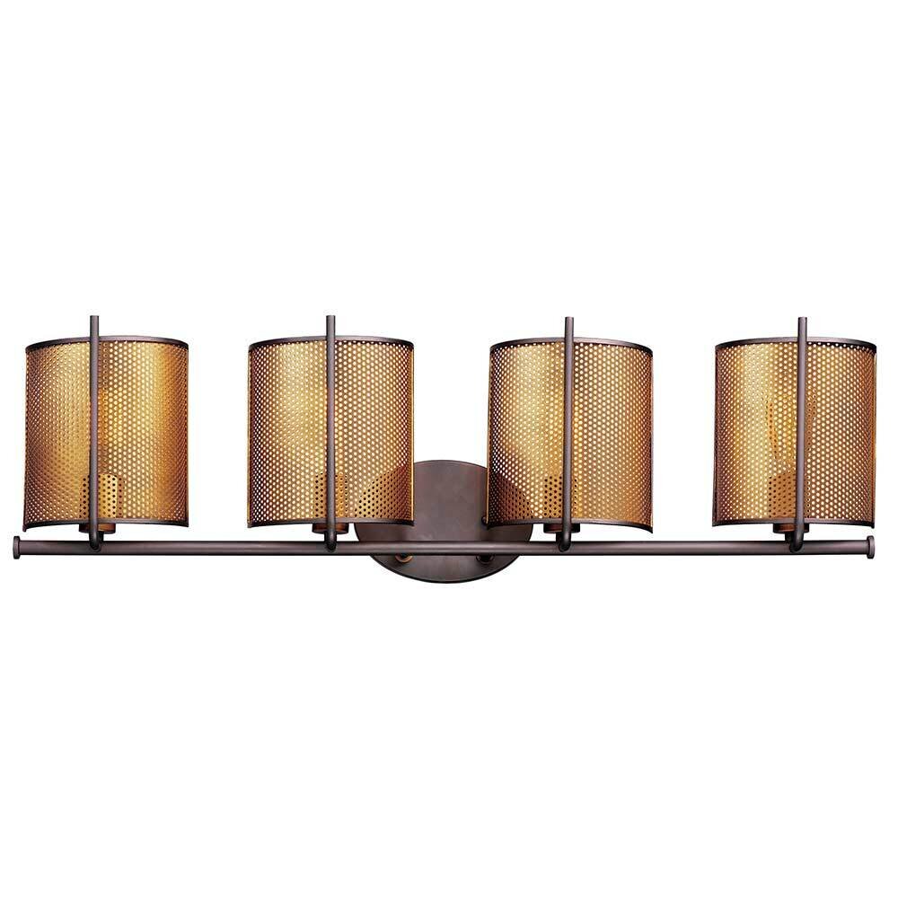 Maxim Lighting 4-Light Wall Sconce in Oil Rubbed Bronze And Antique Brass