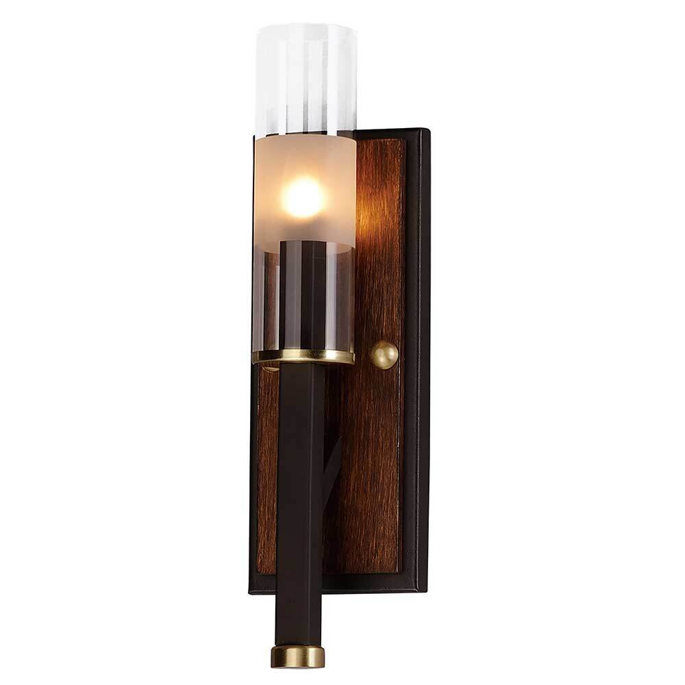 Maxim Lighting 1-Light Wall Sconce in Bronze with Antique Pecan