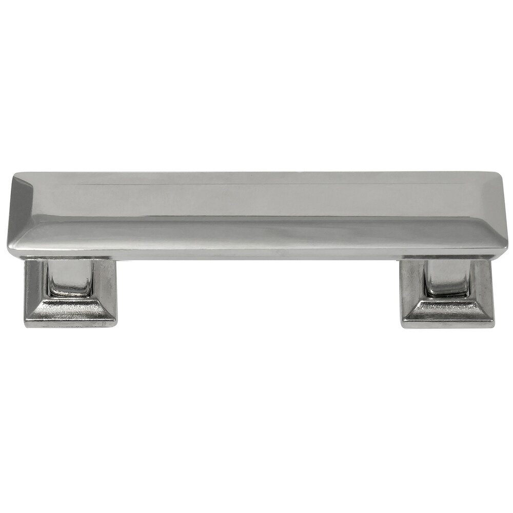 MNG Hardware 5" Centers Pull with Back Plate in Polished Nickel