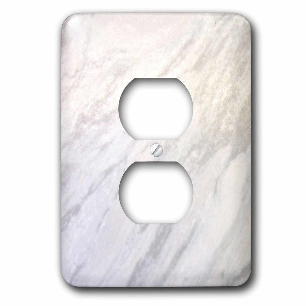 Jazzy Wallplates Single Duplex Switch Plate With Gray Marble Texture Photo Print