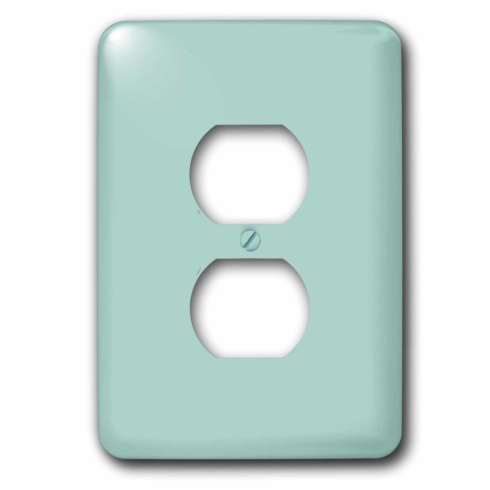 Jazzy Wallplates Single Duplex Switch Plate With Plain Mint Blue