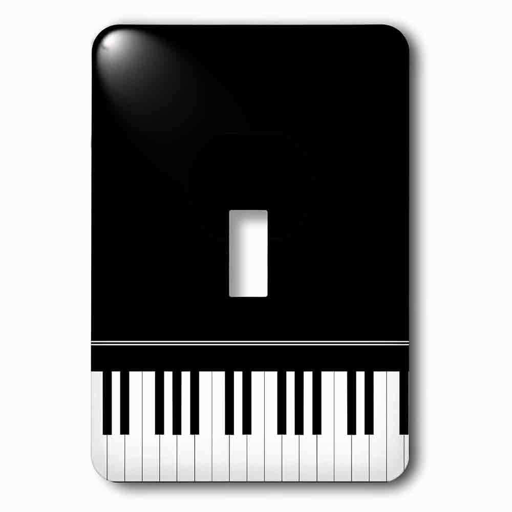 Jazzy Wallplates Single Toggle Wallplate With Black Piano Edge Baby Grand Keyboard Music Design For Pianist Musical Player And Musician Gifts