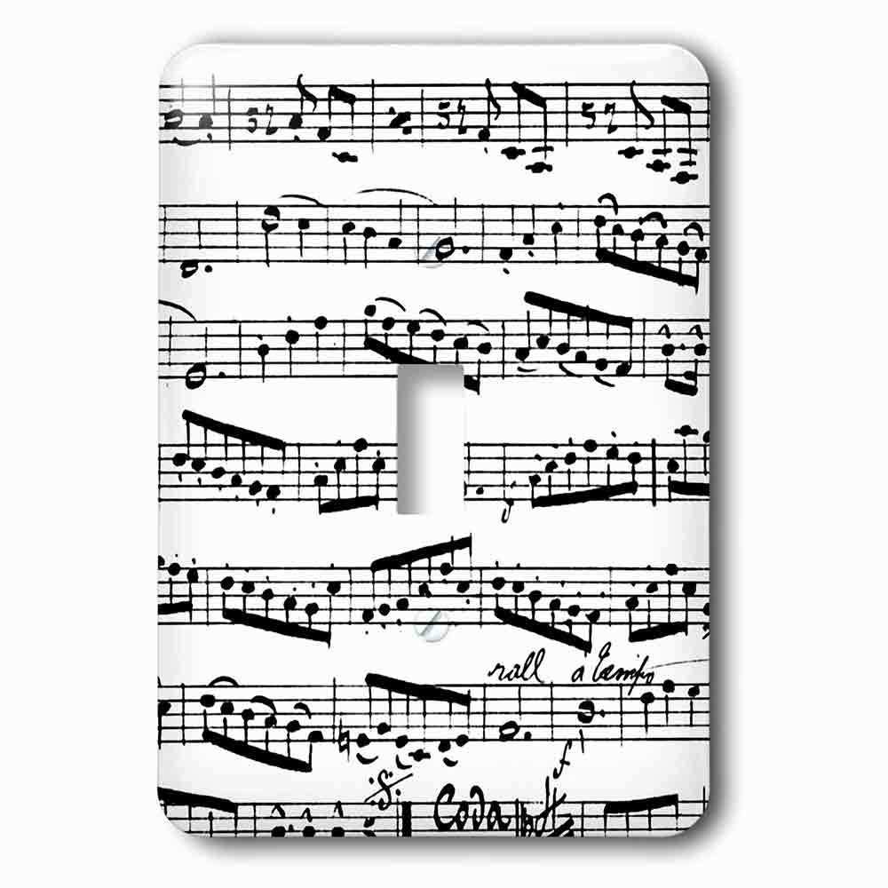 Jazzy Wallplates Single Toggle Wallplate With Music Notes Pattern Black And White Piano Sheet Musical Notation