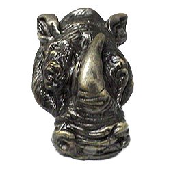 Novelty Hardware Big 5 Rhino Knob in Antique Brass