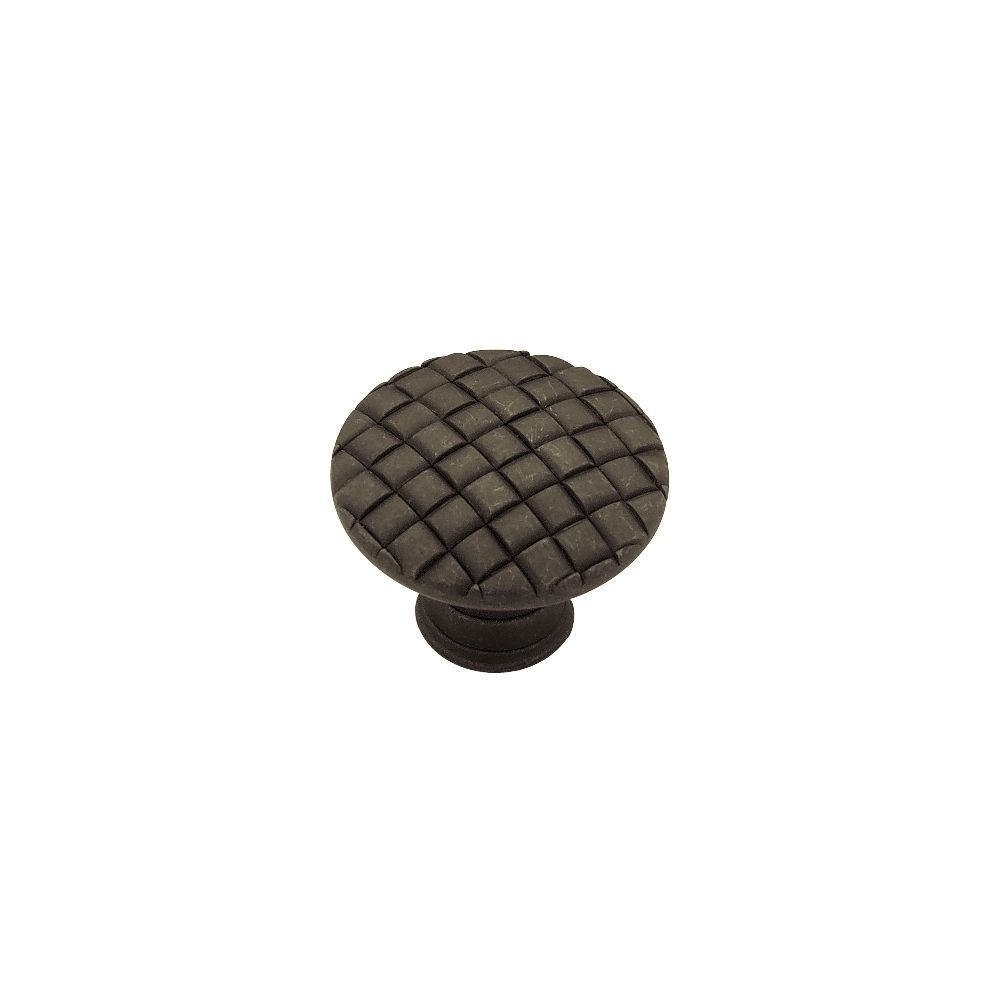 Liberty Hardware Basket Weave Knob - 1 1/8 " Distressed Oil Rubbed Bronze
