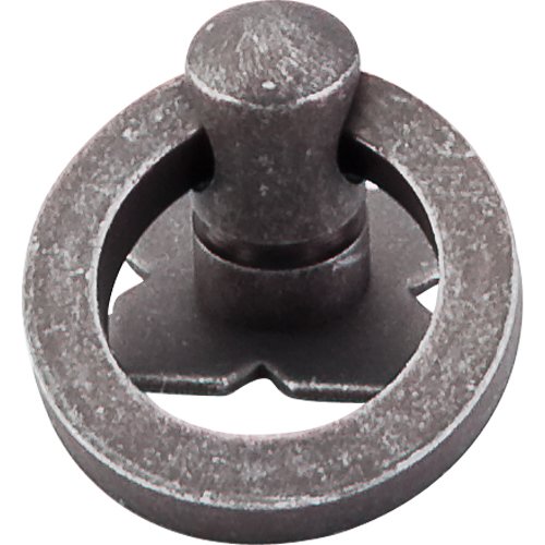 Top Knobs Small Smooth Ring Pull w/Backplate in Pewter