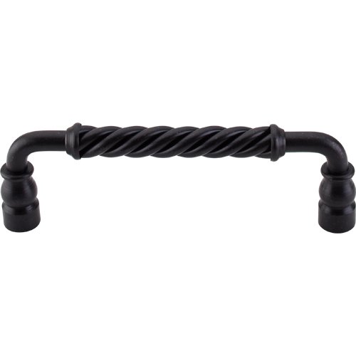Top Knobs Twisted Bar 6" Centers Bar Pull in Patine Black