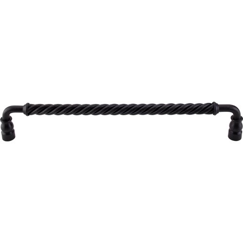 Top Knobs Twisted Bar 12" Centers Bar Pull in Patine Black
