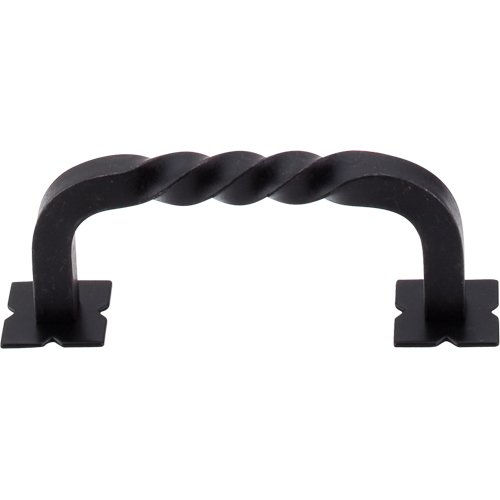 Top Knobs Twist 3" Centers with Backplates Bar Pull in Patine Black