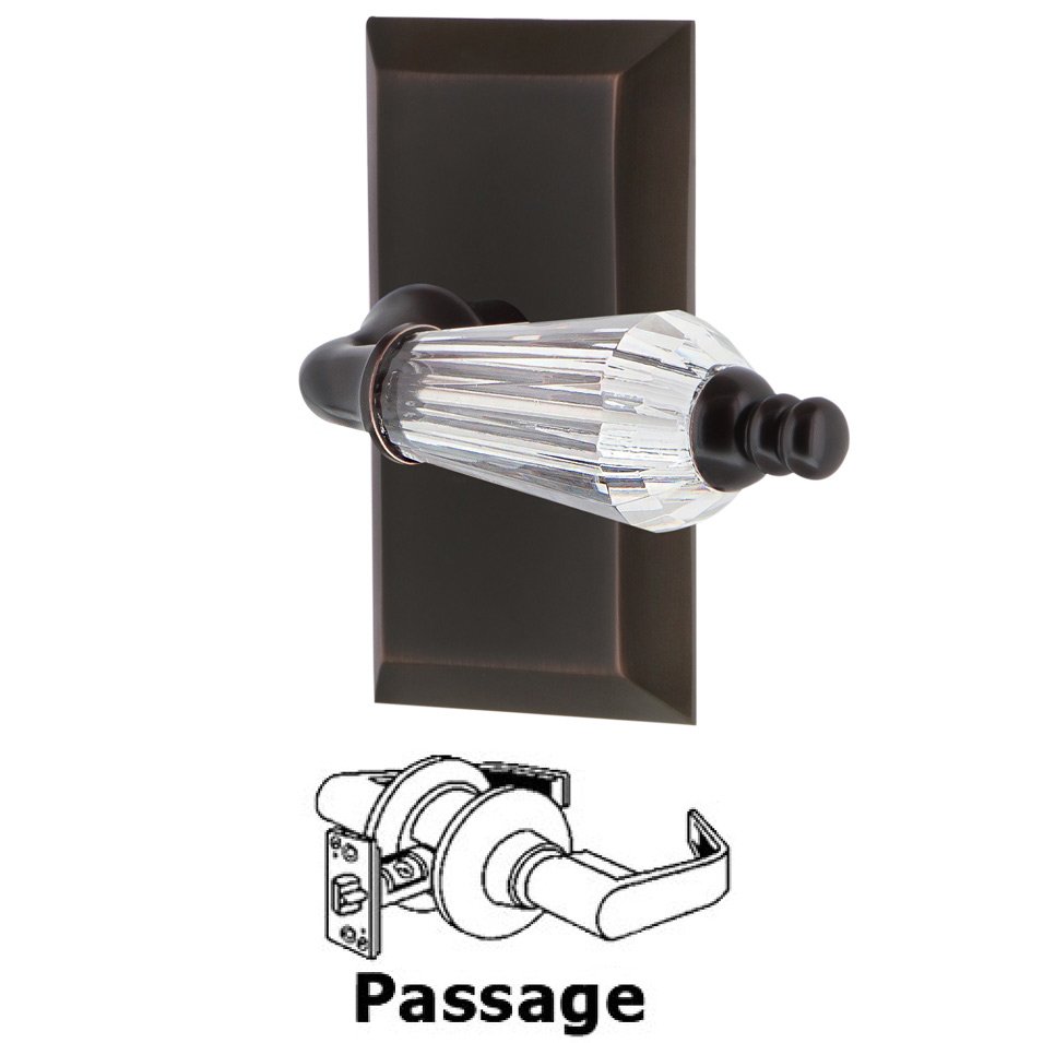 Nostalgic Warehouse Complete Passage Set - Studio Plate with Parlor Lever in Timeless Bronze