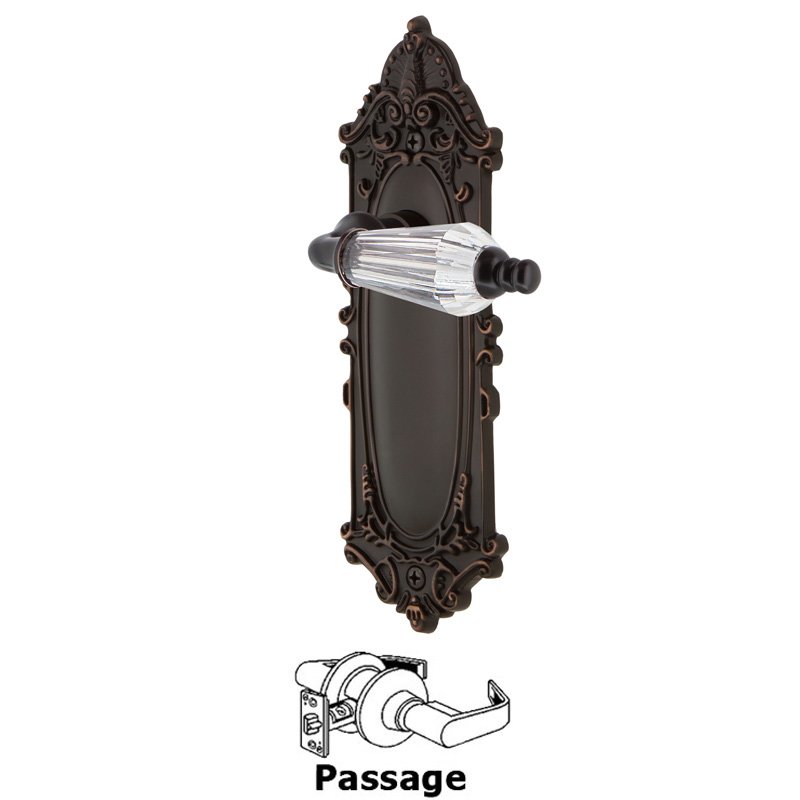 Nostalgic Warehouse Complete Passage Set - Victorian Plate with Parlor Lever in Timeless Bronze