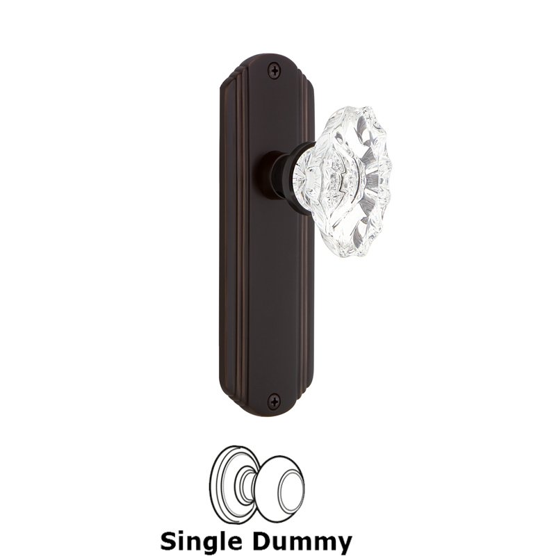 Nostalgic Warehouse Single Dummy - Deco Plate with Chateau Door Knob in Timeless Bronze