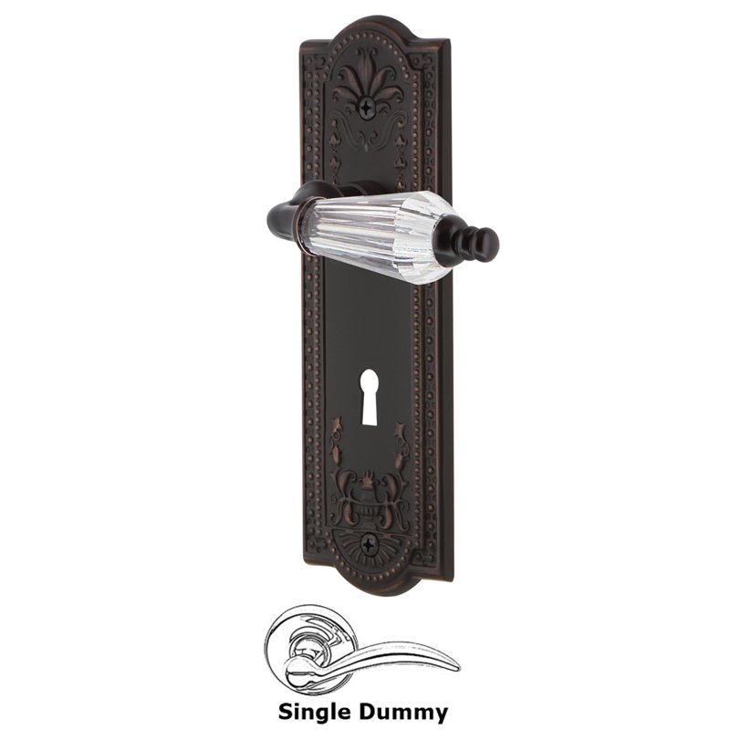 Nostalgic Warehouse Single Dummy with Keyhole - Meadows Plate with Parlor Lever in Timeless Bronze