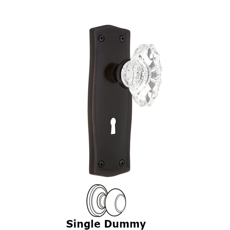 Nostalgic Warehouse Single Dummy with Keyhole - Prairie Plate with Chateau Door Knob in Timeless Bronze