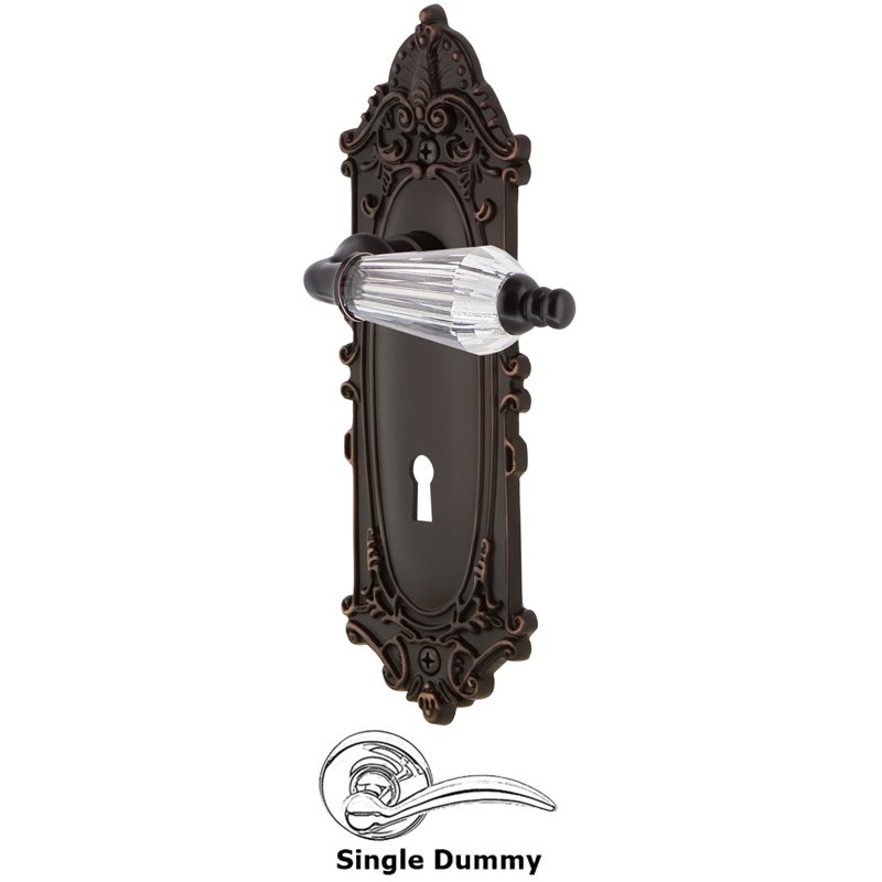 Nostalgic Warehouse Single Dummy with Keyhole - Victorian Plate with Parlor Lever in Timeless Bronze