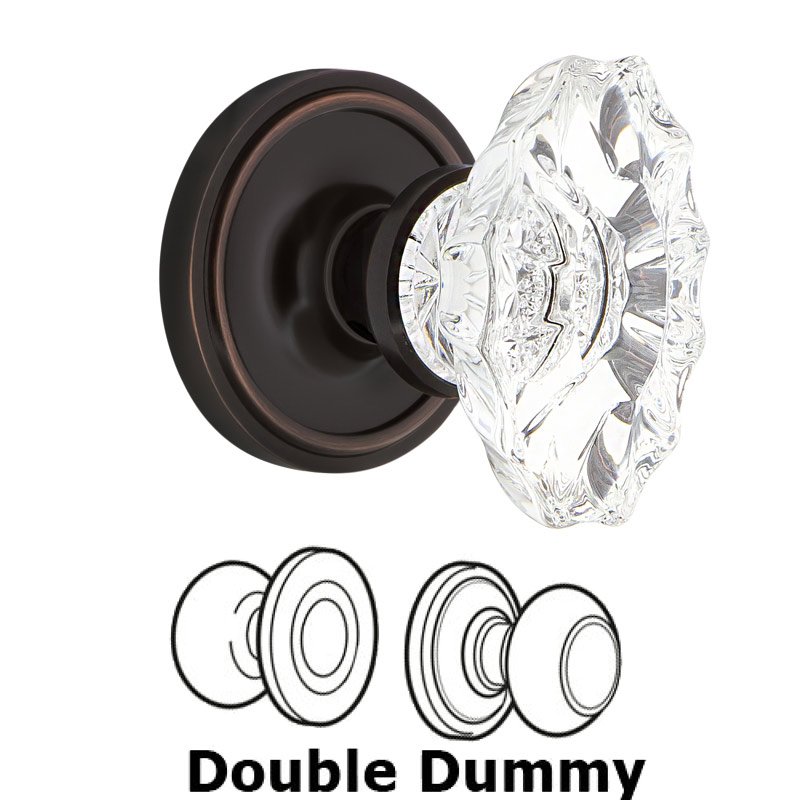 Nostalgic Warehouse Double Dummy Classic Rosette with Chateau Door Knob in Timeless Bronze