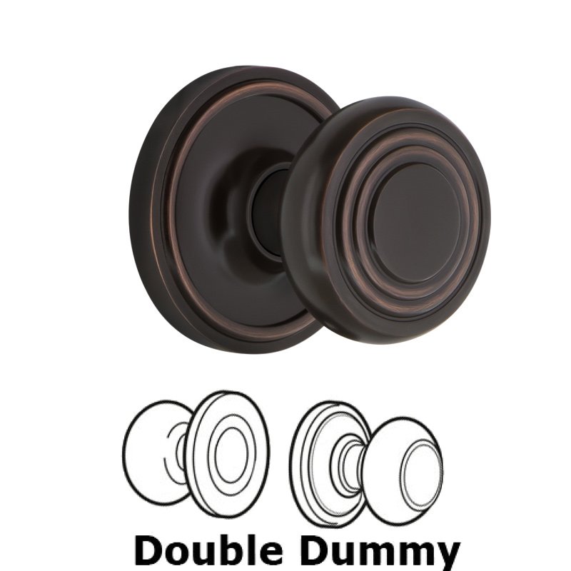 Nostalgic Warehouse Double Dummy Classic Rosette with Deco Door Knob in Timeless Bronze