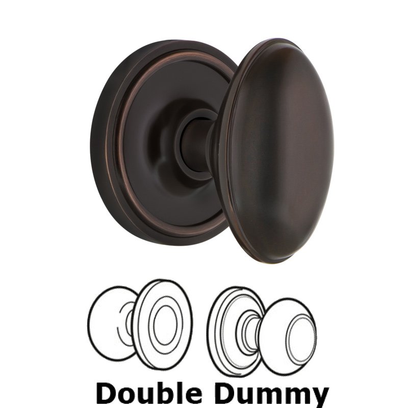 Nostalgic Warehouse Double Dummy Classic Rosette with Homestead Door Knob in Timeless Bronze