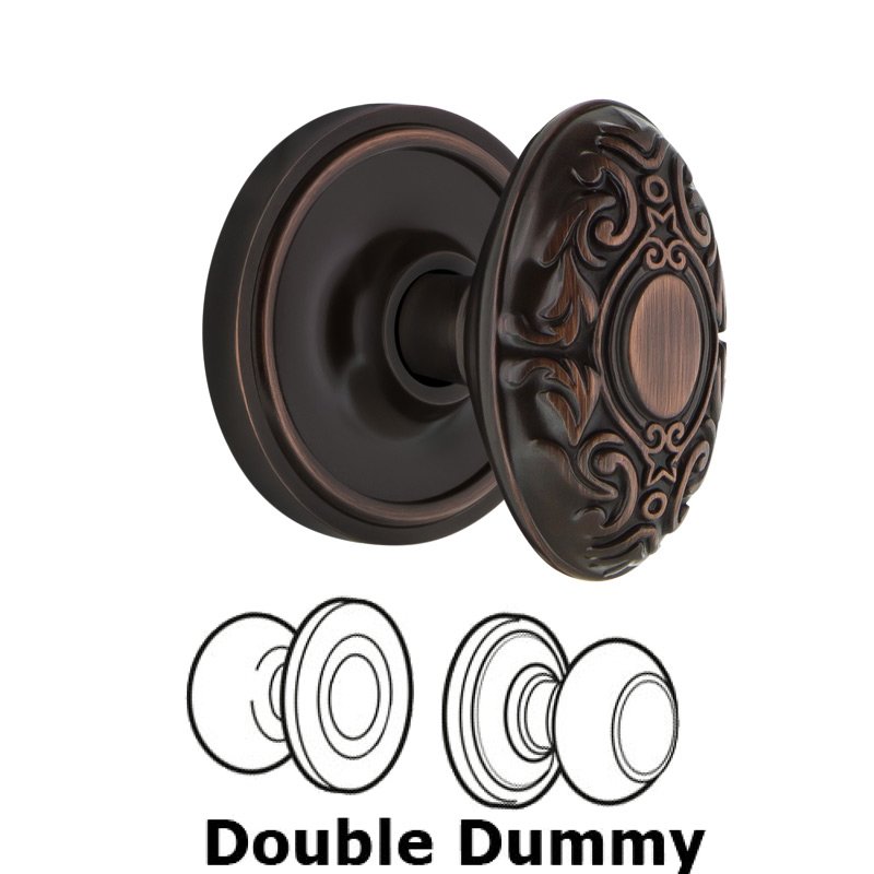 Nostalgic Warehouse Double Dummy Classic Rosette with Victorian Door Knob in Timeless Bronze