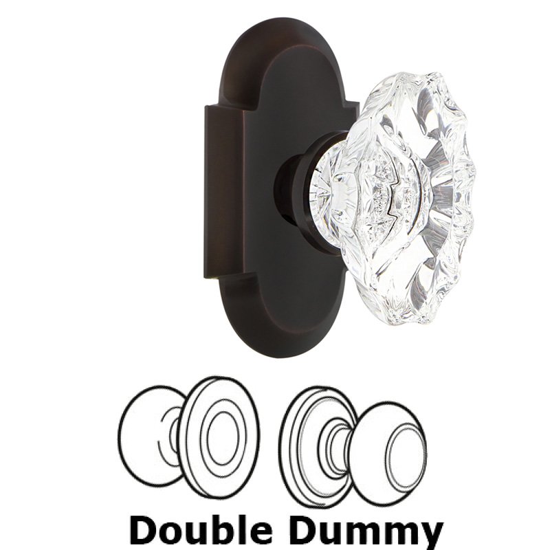 Nostalgic Warehouse Double Dummy Set - Cottage Plate with Chateau Door Knob in Timeless Bronze