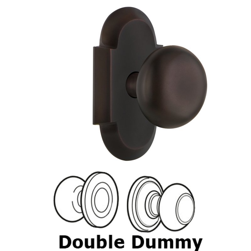 Nostalgic Warehouse Double Dummy Set - Cottage Plate with New York Door Knobs in Timeless Bronze