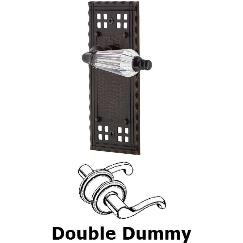Nostalgic Warehouse Double Dummy Set - Craftsman Plate with Parlor Lever in Timeless Bronze