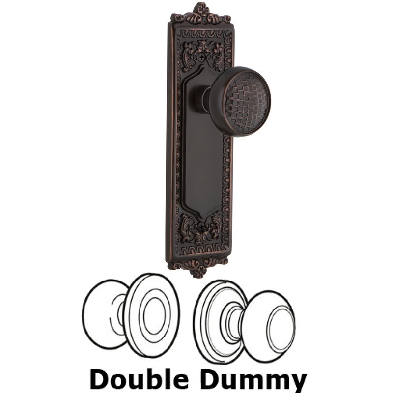 Nostalgic Warehouse Double Dummy Set - Egg & Dart Plate with Craftsman Door Knob in Timeless Bronze