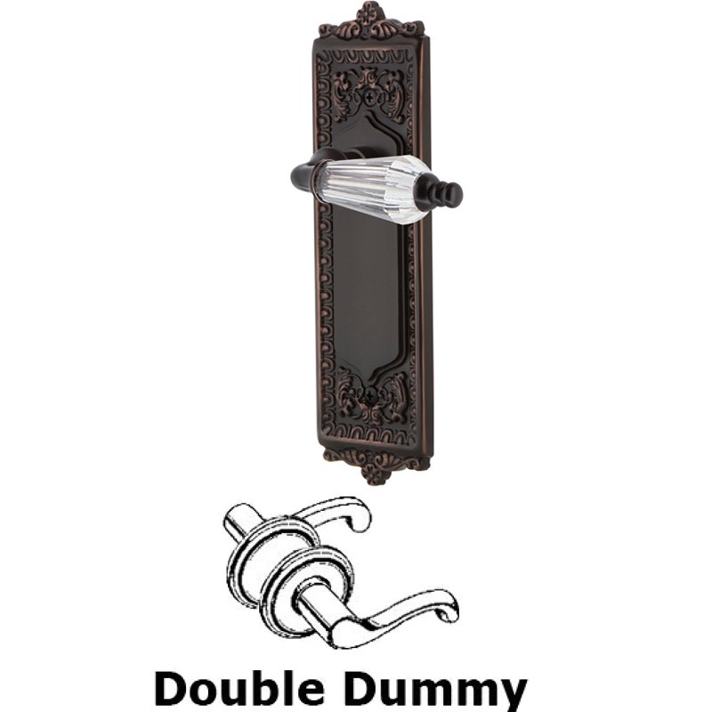 Nostalgic Warehouse Double Dummy Set - Egg & Dart Plate with Parlor Lever in Timeless Bronze