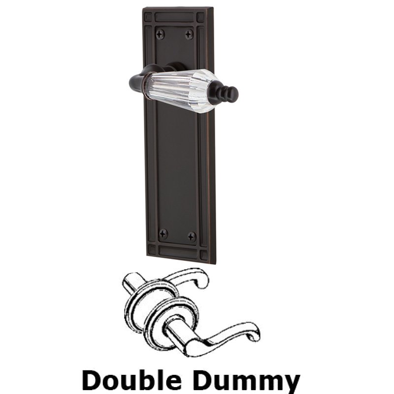 Nostalgic Warehouse Double Dummy Set - Mission Plate with Parlor Lever in Timeless Bronze