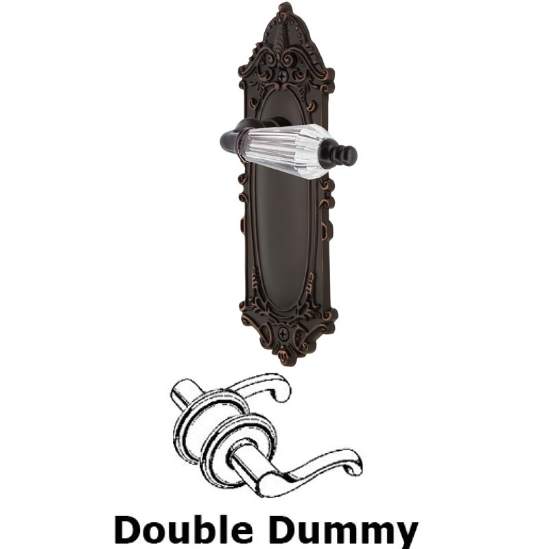 Nostalgic Warehouse Double Dummy Set - Victorian Plate with Parlor Lever in Timeless Bronze